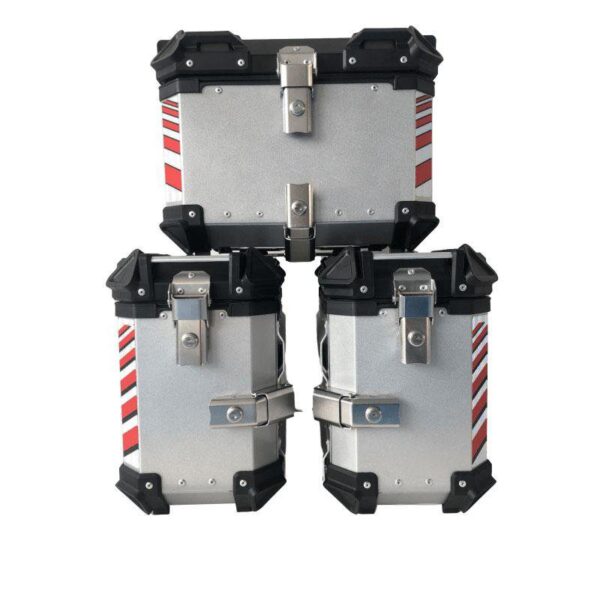 Aluminium Panniers - Set of 3 (Top box 46 Litres and Side 38 Litres Each ) Black - Image 4