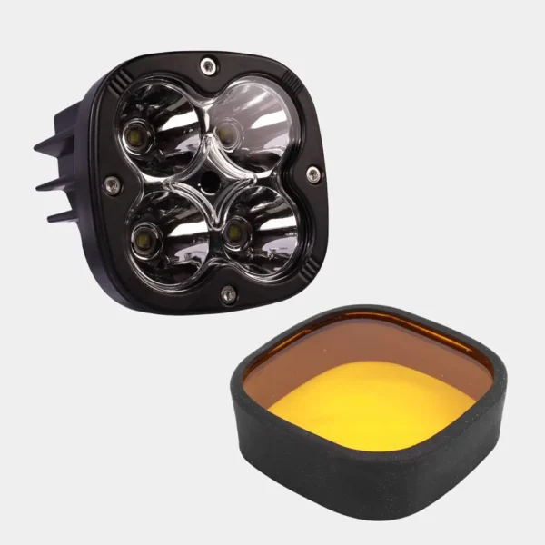 HJG 4 LED CREE Fog Light Auxiliary Light for All Motorcycles 60w each Yellow Cover Included - Image 2